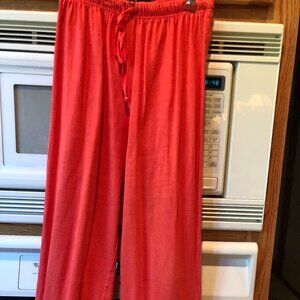 Michael Leu Crop/Capri  Pants Red/Orange Size XS